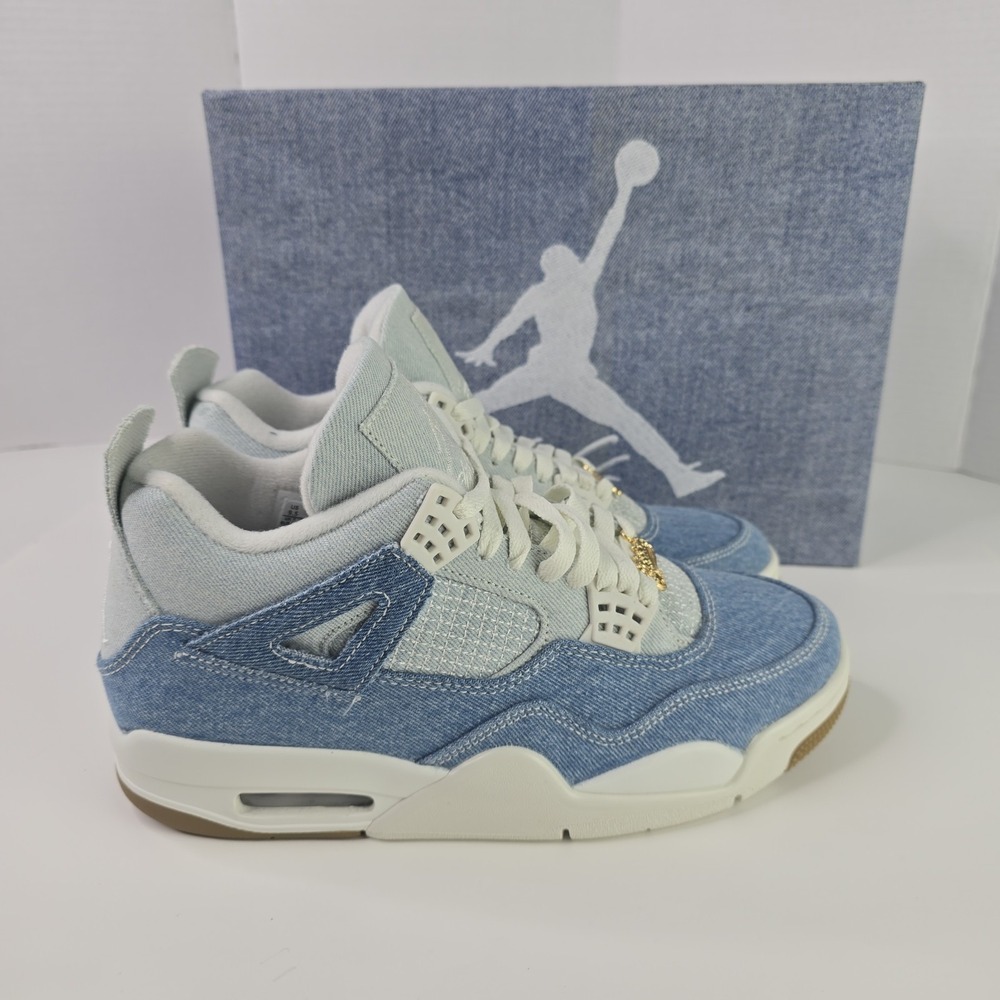Nike Air Jordan 4 Retro TEX Blue Denim Women's Sneakers Size 9.5 / Men's Size 8